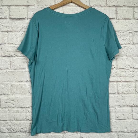 J5016 Time and Tru Women’s Rib Crewneck Tee with Short Sleeves size XXL - Picture 5 of 5